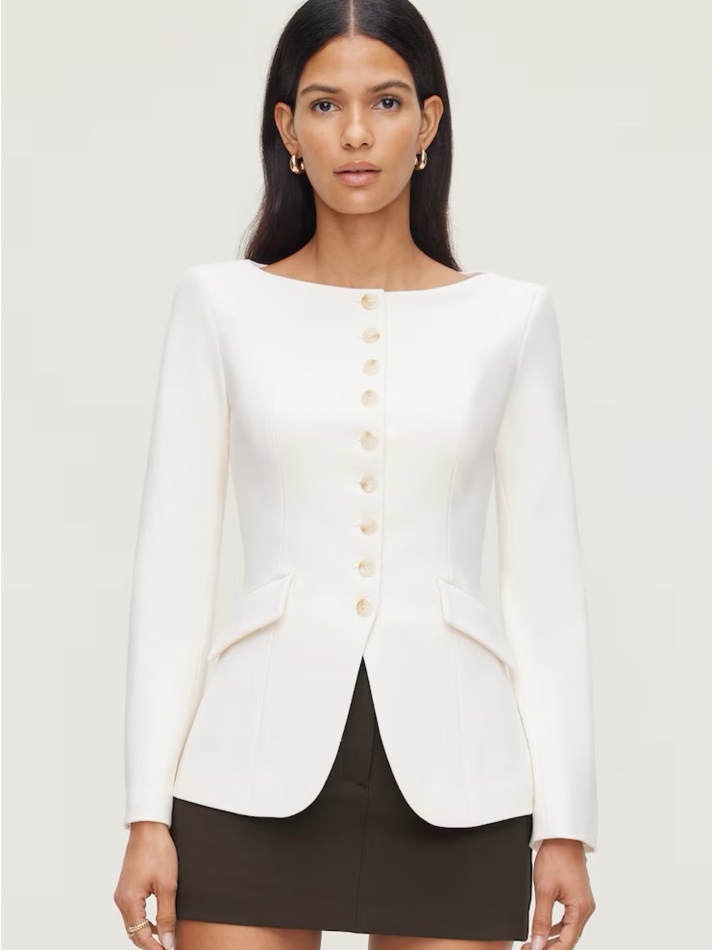 Dynamite Boat Neck Ponte Beige